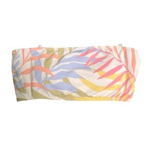 Billabong Large Floral Colorful Bandeau Bikini Top NWT